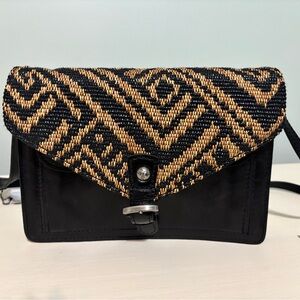 Patricia Nash Cassano Leather Tribal Weave Crossbody + 10th Anniversary Charm